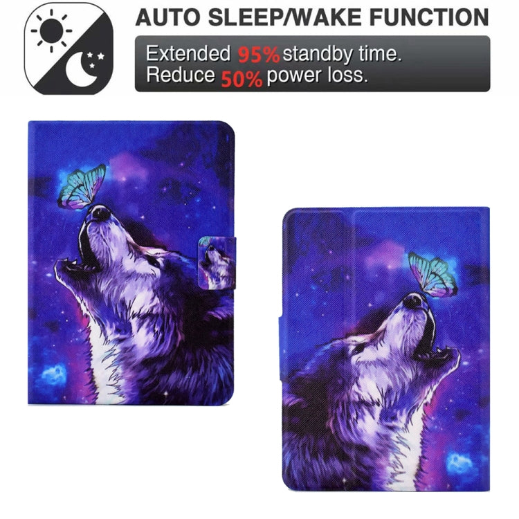For Amazon Kindle Paperwhite 4/3/2/1 Electric Pressed TPU Smart Leather Tablet Case(Butterfly Wolf) - Amazon by PMC TechLife | Online Shopping South Africa | PMC TechLife | Buy Now Pay Later Mobicred