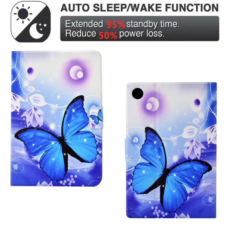 For Lenovo Tab M10 Plus 3rd Gen Electric Pressed TPU Smart Leather Tablet Case(Blue Butterfly) - Lenovo by PMC TechLife | Online Shopping South Africa | PMC TechLife | Buy Now Pay Later Mobicred