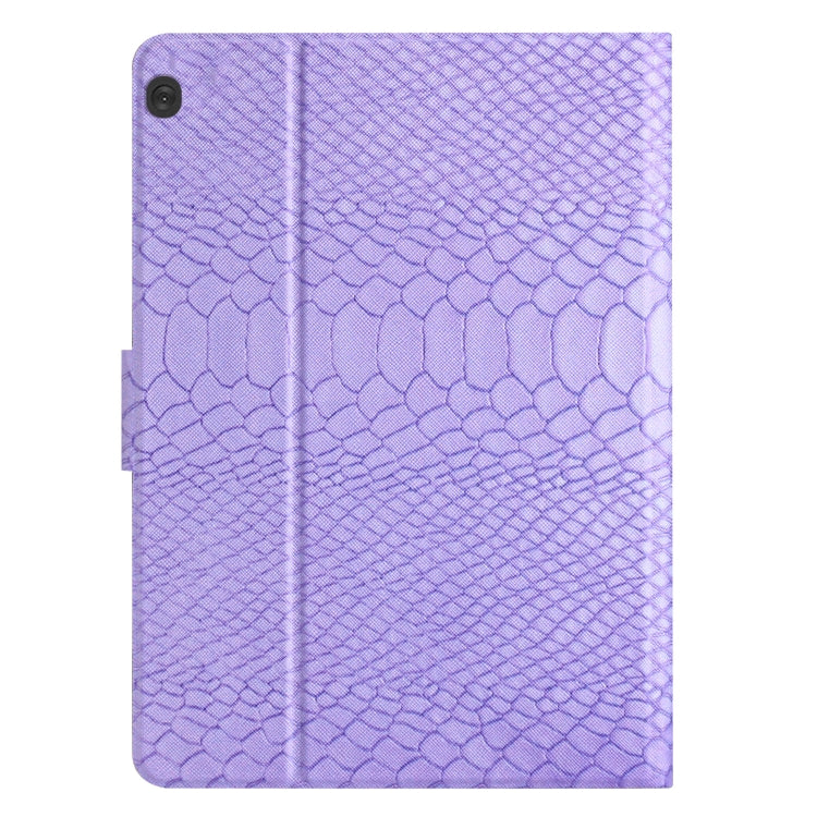 For Lenovo Tab M10 Solid Color Crocodile Texture Leather Smart Tablet Case(Purple) - Lenovo by PMC TechLife | Online Shopping South Africa | PMC TechLife | Buy Now Pay Later Mobicred