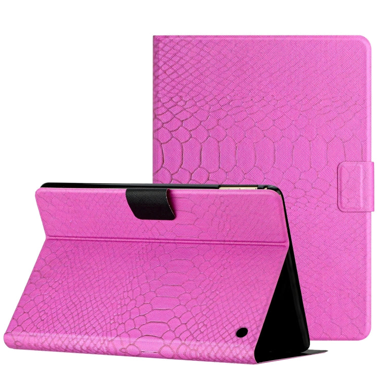 For Amazon Kindle Fire HD 10 2021 Solid Color Crocodile Texture Leather Smart Tablet Case(Rose Red) - Amazon by PMC TechLife | Online Shopping South Africa | PMC TechLife | Buy Now Pay Later Mobicred
