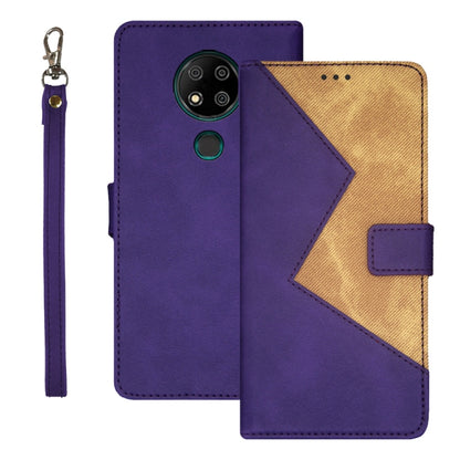 For Oukitel C19 Pro idewei Two-color Splicing Leather Phone Case(Purple) - More Brand by idewei | Online Shopping South Africa | PMC Jewellery | Buy Now Pay Later Mobicred