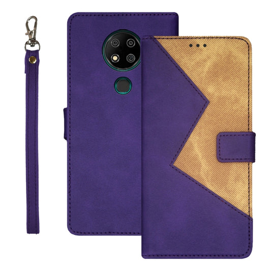 For Oukitel C19 Pro idewei Two-color Splicing Leather Phone Case(Purple) - More Brand by idewei | Online Shopping South Africa | PMC Jewellery | Buy Now Pay Later Mobicred