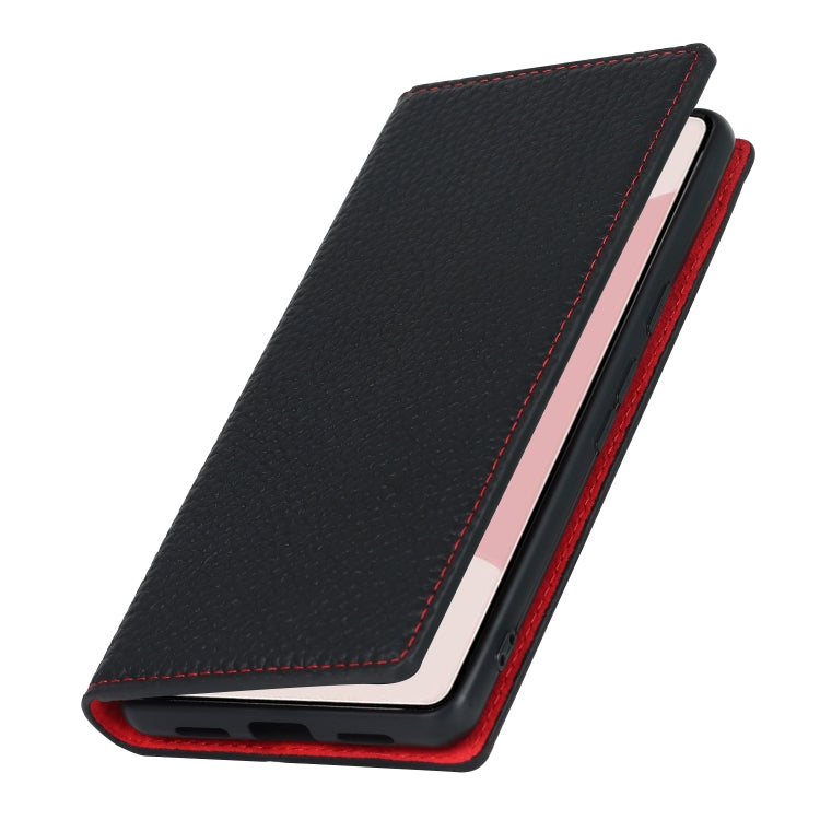 For Google Pixel 7 5G Litchi Texture Genuine Leather Phone Case(Black) - Google Cases by PMC TechLife | Online Shopping South Africa | PMC TechLife | Buy Now Pay Later Mobicred