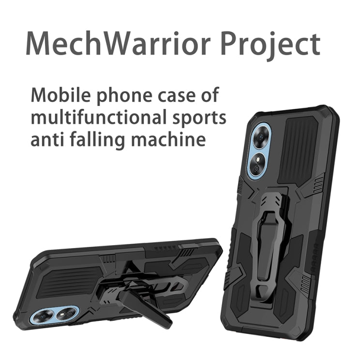 For OPPO A17 Armor Warrior Shockproof PC + TPU Phone Case(Black) - OPPO Cases by PMC Jewellery | Online Shopping South Africa | PMC Jewellery | Buy Now Pay Later Mobicred