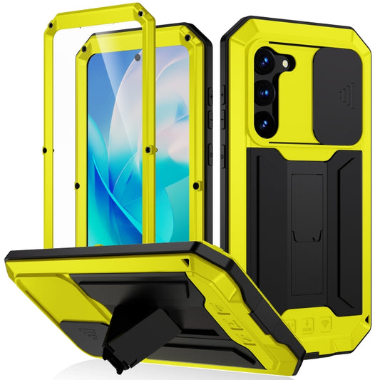 For Samsung Galaxy S23 5G R-JUST Sliding Camera Design Life Waterproof Dustproof Shockproof Phone Case(Yellow) - Galaxy S23 5G Cases by R-JUST | Online Shopping South Africa | PMC Jewellery