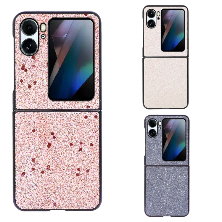 For OPPO Find N2 Flip Glitter Powder PU Phone Case(Pink) - Find N2 Flip Cases by PMC Jewellery | Online Shopping South Africa | PMC Jewellery