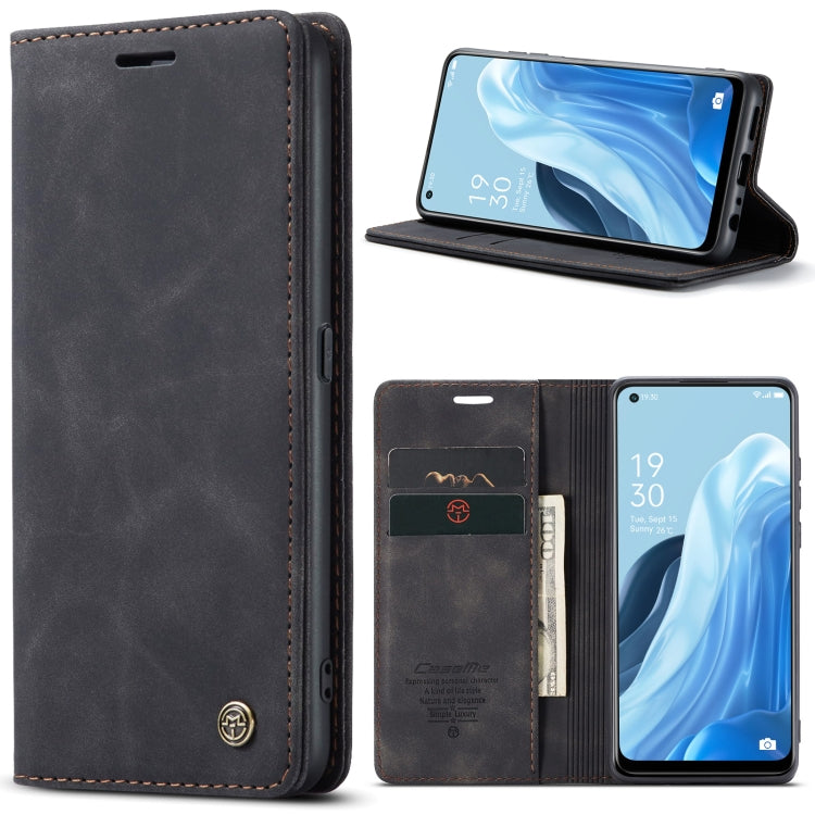 For OPPO Reno7 4G Indonesia/F21 Pro 4G/Reno8 4G CaseMe 013 Multifunctional Horizontal Flip Leather Phone Case(Black) - OPPO Cases by CaseMe | Online Shopping South Africa | PMC Jewellery | Buy Now Pay Later Mobicred