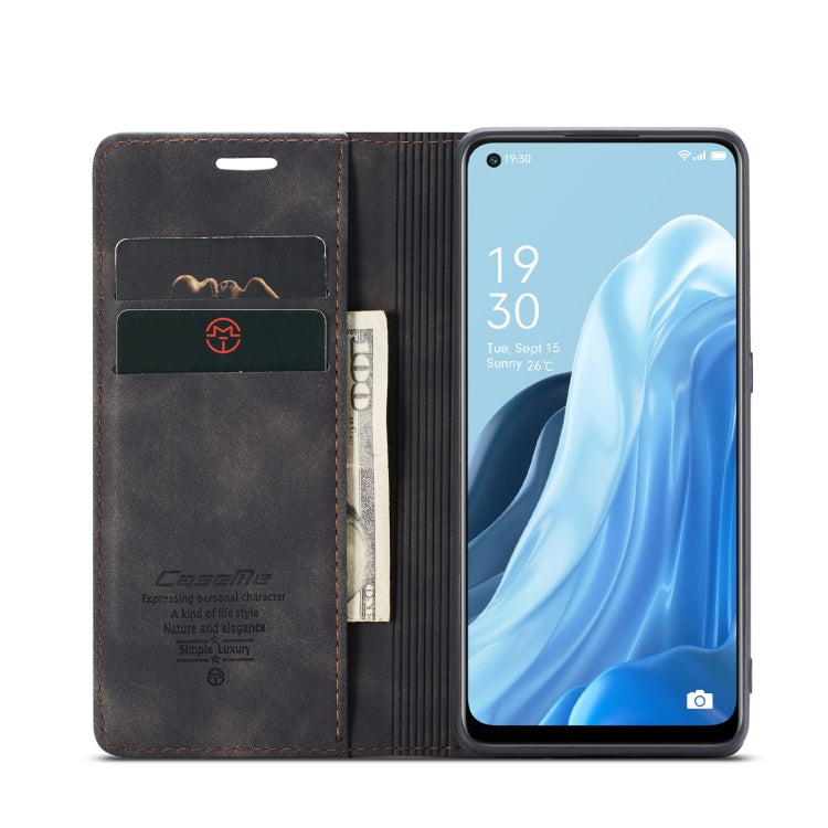 For OPPO Reno7 4G Indonesia/F21 Pro 4G/Reno8 4G CaseMe 013 Multifunctional Horizontal Flip Leather Phone Case(Black) - OPPO Cases by CaseMe | Online Shopping South Africa | PMC Jewellery | Buy Now Pay Later Mobicred