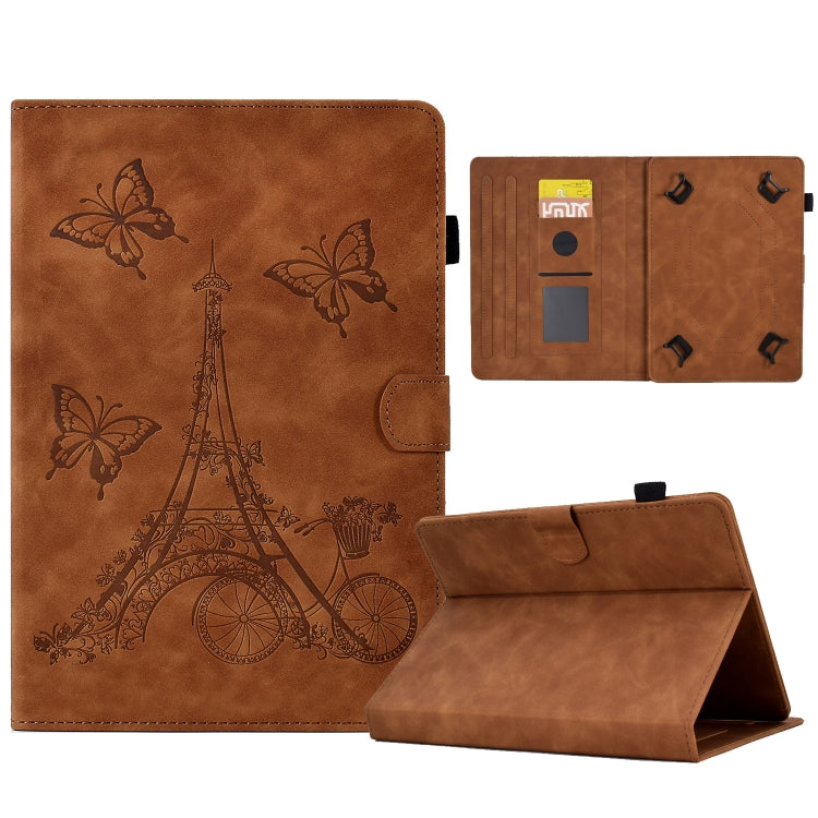 For 10 inch Tablets Tower Embossed Leather Tablet Case(Brown) - free shipping - PMC TechLife - Order now!