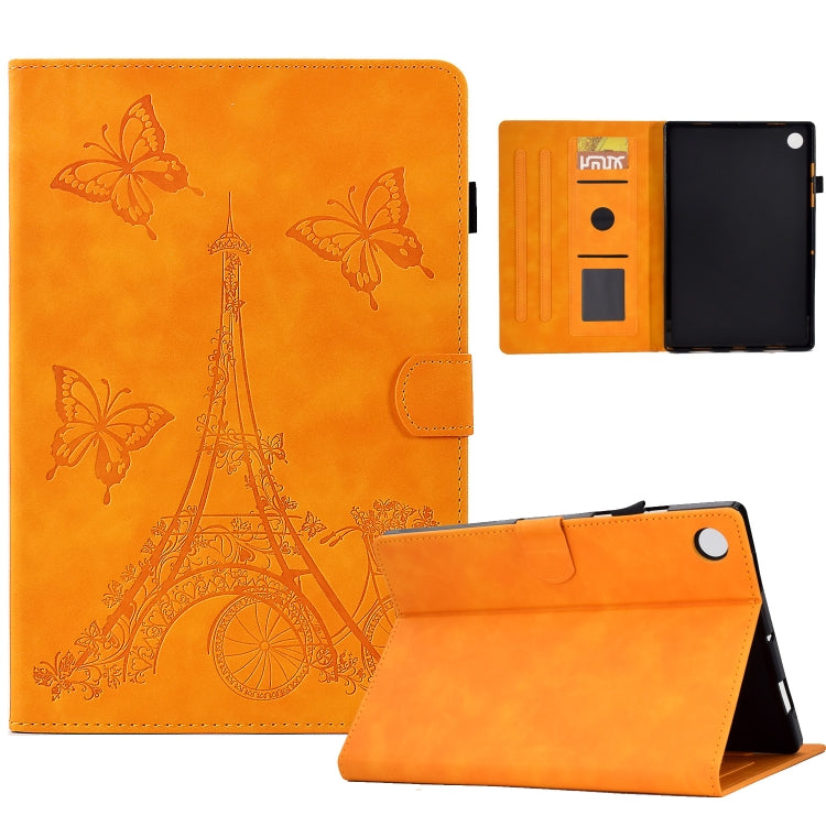 For Huawei MatePad T 10s Tower Embossed Leather Tablet Case(Khaki) - Huawei by PMC TechLife | Online Shopping South Africa | PMC TechLife | Buy Now Pay Later Mobicred