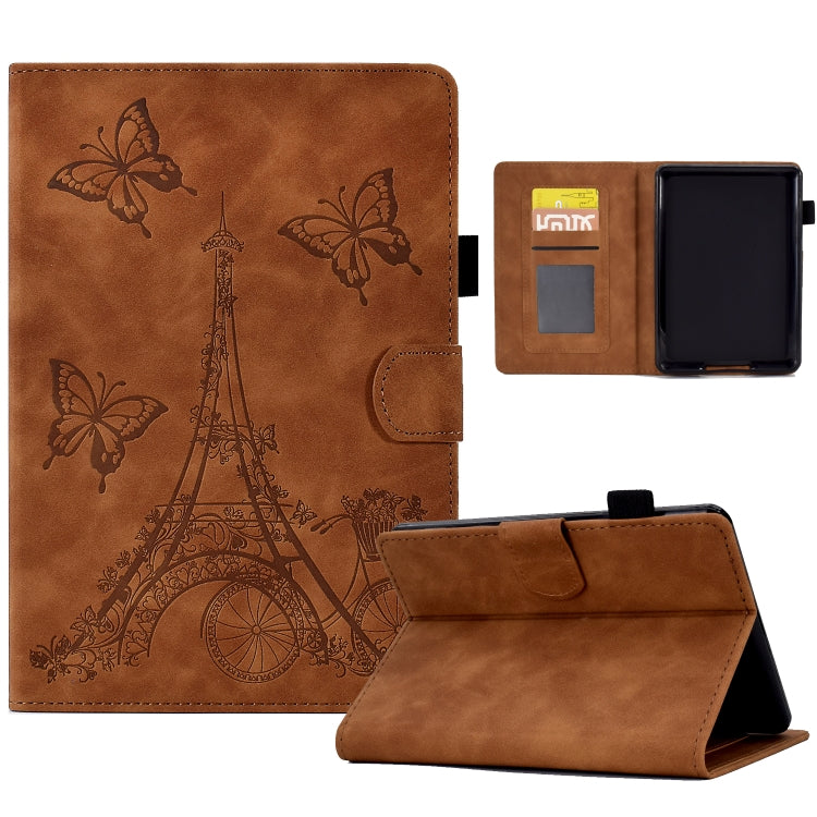 For Amazon Kindle Paperwhite 5 Tower Embossed Leather Smart Tablet Case(Brown) - Amazon by PMC TechLife | Online Shopping South Africa | PMC TechLife | Buy Now Pay Later Mobicred