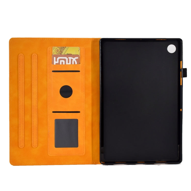 For Lenovo Tab M10 Plus 3rd Gen Tower Embossed Leather Smart Tablet Case(Khaki) - Lenovo by PMC TechLife | Online Shopping South Africa | PMC TechLife | Buy Now Pay Later Mobicred
