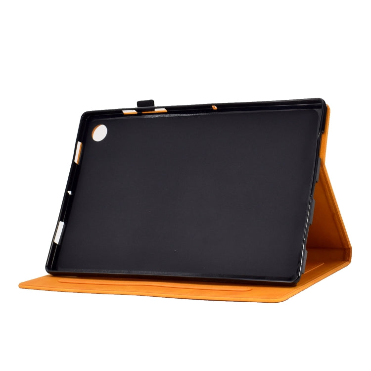 For Lenovo Tab M10 Plus 3rd Gen Tower Embossed Leather Smart Tablet Case(Khaki) - Lenovo by PMC TechLife | Online Shopping South Africa | PMC TechLife | Buy Now Pay Later Mobicred