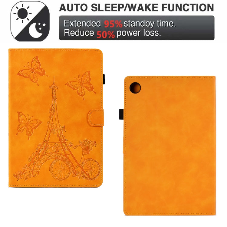 For Lenovo Tab M10 Plus 3rd Gen Tower Embossed Leather Smart Tablet Case(Khaki) - Lenovo by PMC TechLife | Online Shopping South Africa | PMC TechLife | Buy Now Pay Later Mobicred