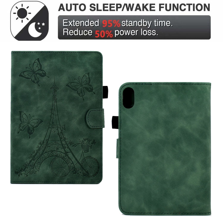 For Lenovo Tab P11 Tower Embossed Leather Smart Tablet Case(Green) - Lenovo by PMC TechLife | Online Shopping South Africa | PMC TechLife | Buy Now Pay Later Mobicred