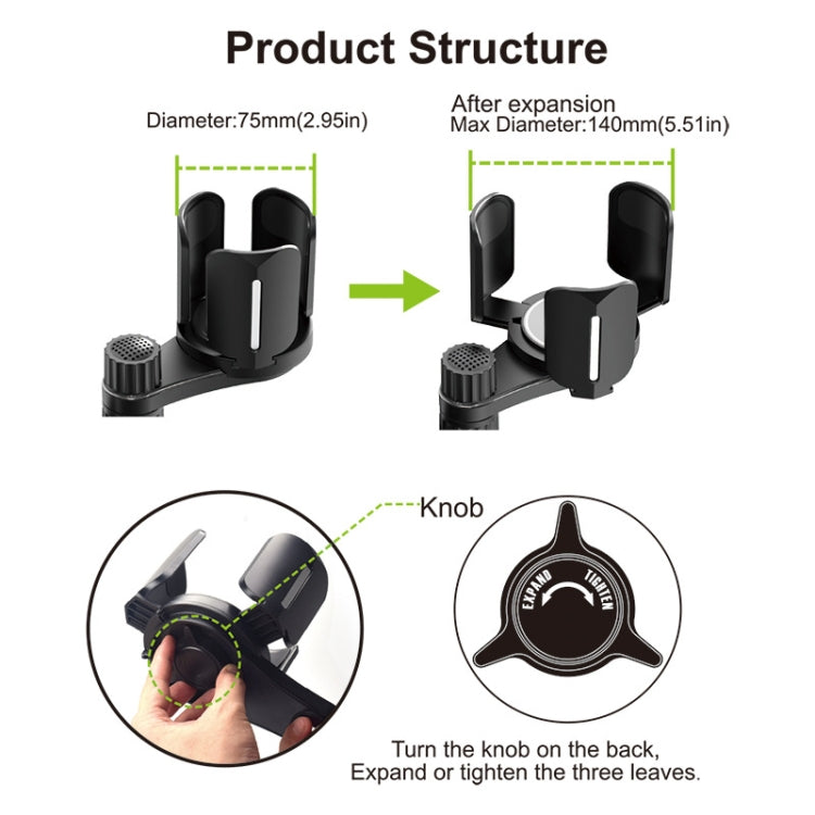 A07 Car Drink Water Cup Holder(Black) - Car Drink Holders by PMC TechLife | Online Shopping South Africa | PMC TechLife | Buy Now Pay Later Mobicred
