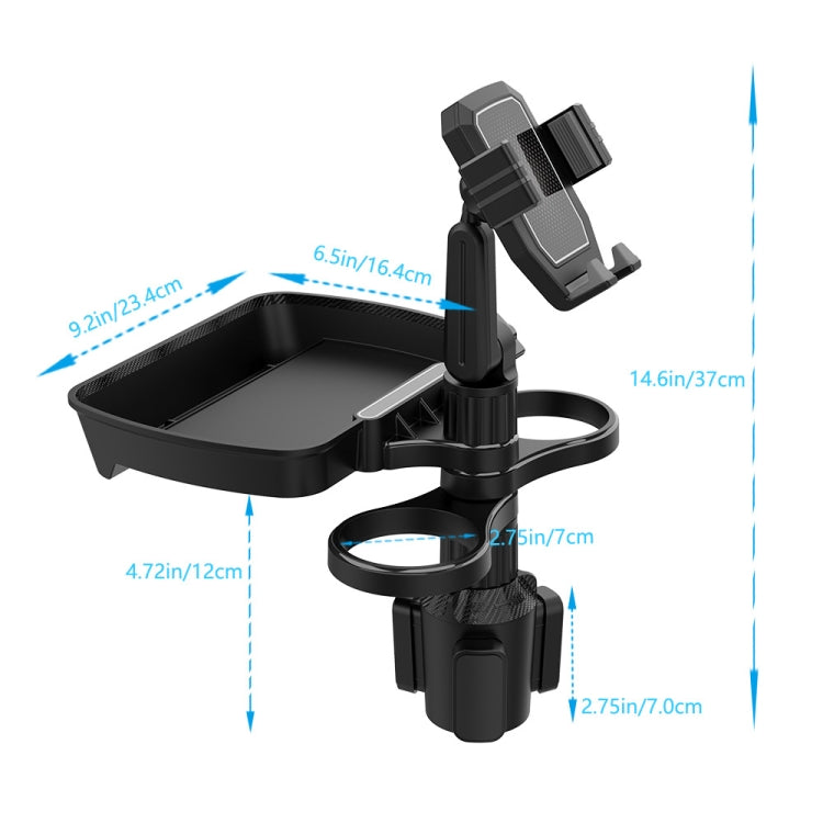 B10 Car Drink Water Cup Mobile Phone Holder 360 Degree Rotating Dinner Plate(Grey) - Car Drink Holders by PMC TechLife | Online Shopping South Africa | PMC TechLife | Buy Now Pay Later Mobicred