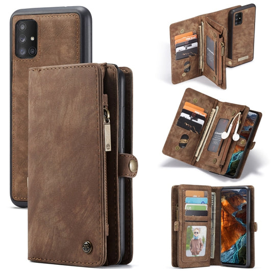 For Galaxy A51 4G CaseMe-008 Detachable Multifunctional Horizontal Flip Leather Case with Card Slot & Holder & Zipper Wallet & Photo Frame(Brown) - Galaxy Phone Cases by CaseMe | Online Shopping South Africa | PMC Jewellery | Buy Now Pay Later Mobicred