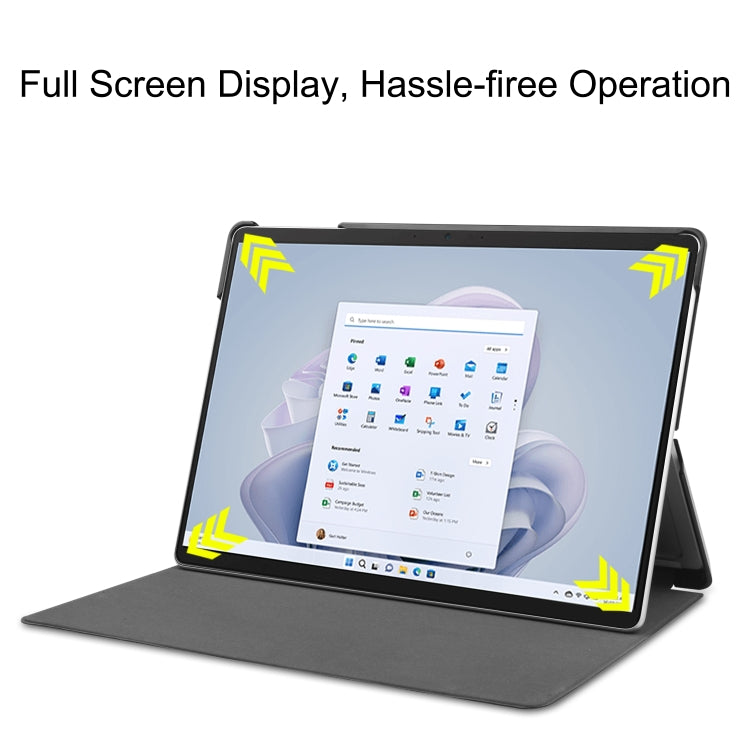 For Microsoft Surface Pro 9 Custer Pure Color Holder Leather Tablet Case(Grey) - Microsoft by PMC TechLife | Online Shopping South Africa | PMC TechLife | Buy Now Pay Later Mobicred