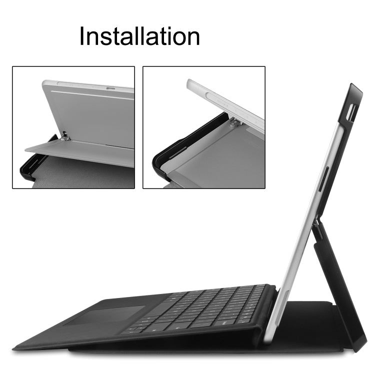 For Microsoft Surface Pro 9 Custer Pure Color Holder Leather Tablet Case(Grey) - Microsoft by PMC TechLife | Online Shopping South Africa | PMC TechLife | Buy Now Pay Later Mobicred