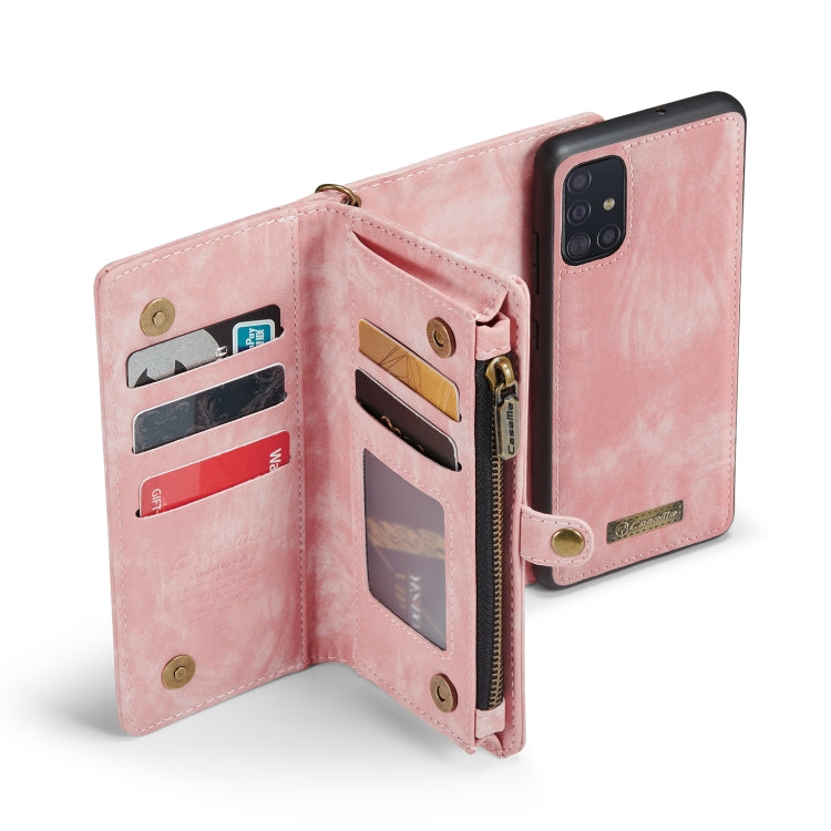 For Samsung Galaxy A51 CaseMe-008 Detachable Multifunctional Flip Leather Phone Case(Pink) - Galaxy Phone Cases by CaseMe | Online Shopping South Africa | PMC Jewellery | Buy Now Pay Later Mobicred