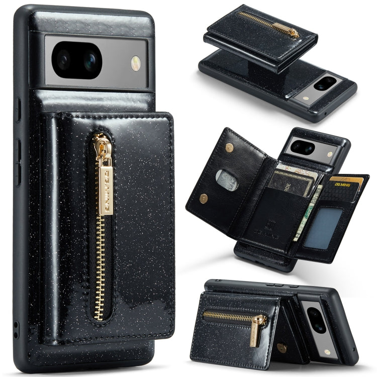 For Google Pixel 7A DG.MING M3 Series Glitter Powder Card Bag Leather Case(Black) - free shipping - PMC TechLife - Order now!