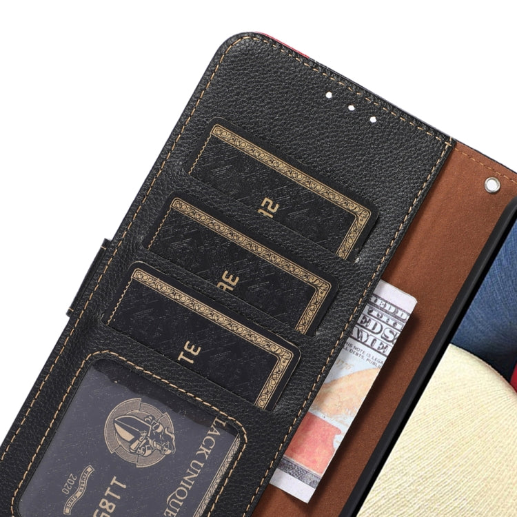 For Xiaomi Redmi Note 13 4G KHAZNEH Litchi Texture Leather RFID Phone Case(Black) - Note 13 Cases by PMC TechLife | Online Shopping South Africa | PMC TechLife | Buy Now Pay Later Mobicred