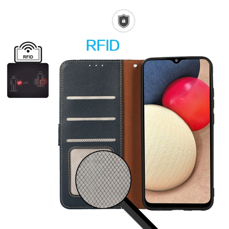 For Xiaomi Redmi Note 13 Pro 4G / POCO M6 Pro 4G KHAZNEH Litchi Texture Leather RFID Phone Case(Blue) - Note 13 Pro Cases by PMC TechLife | Online Shopping South Africa | PMC TechLife | Buy Now Pay Later Mobicred
