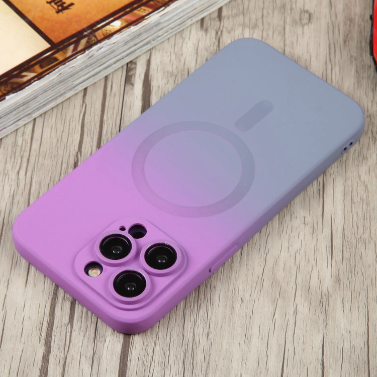 For iPhone 14 Pro Liquid TPU Silicone Gradient MagSafe Phone Case(Purple) - iPhone 14 Pro Cases by PMC TechLife | Online Shopping South Africa | PMC TechLife