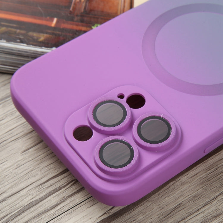 For iPhone 14 Pro Liquid TPU Silicone Gradient MagSafe Phone Case(Purple) - iPhone 14 Pro Cases by PMC TechLife | Online Shopping South Africa | PMC TechLife