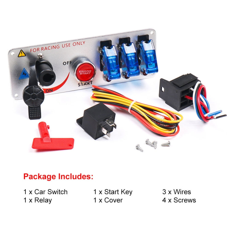 12V Racing Car LED Ignition Switch One Key Start Combination Panel - Car Switches by PMC TechLife | Online Shopping South Africa | PMC TechLife | Buy Now Pay Later Mobicred