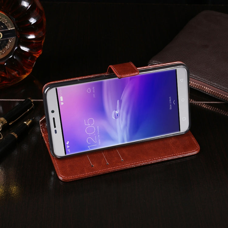 For Blackview R7 idewei Crazy Horse Texture Horizontal Flip Leather Case with Holder & Card Slots & Wallet(Brown) - More Brand by idewei | Online Shopping South Africa | PMC TechLife | Buy Now Pay Later Mobicred