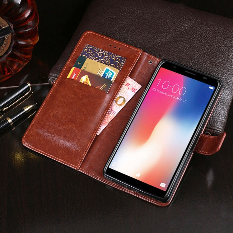 For Doogee X55 idewei  Crazy Horse Texture Horizontal Flip Leather Case with Holder & Card Slots & Wallet(White) - More Brand by idewei | Online Shopping South Africa | PMC TechLife | Buy Now Pay Later Mobicred