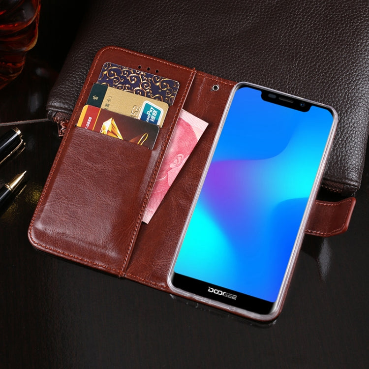 For Doogee X70 idewei  Crazy Horse Texture Horizontal Flip Leather Case with Holder & Card Slots & Wallet(White) - More Brand by idewei | Online Shopping South Africa | PMC TechLife | Buy Now Pay Later Mobicred
