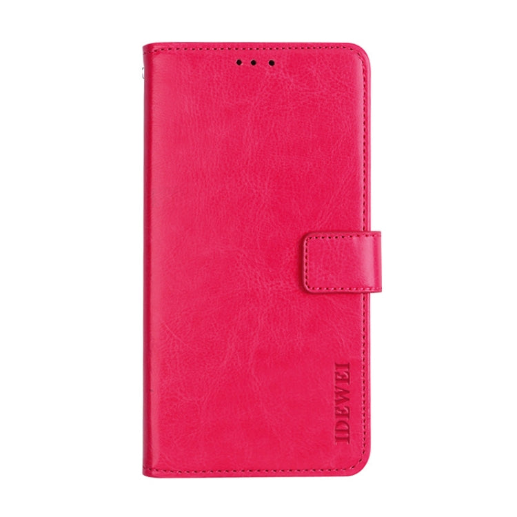 For Oukitel C8 idewei  Crazy Horse Texture Horizontal Flip Leather Case with Holder & Card Slots & Wallet(Rose Red) - free shipping - PMC Jewellery - Order now!