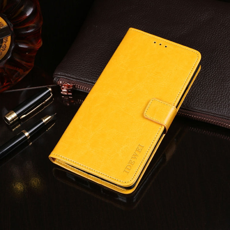 For Oukitel C16 Pro idewei  Crazy Horse Texture Horizontal Flip Leather Case with Holder & Card Slots & Wallet(Yellow) - More Brand by idewei | Online Shopping South Africa | PMC Jewellery | Buy Now Pay Later Mobicred