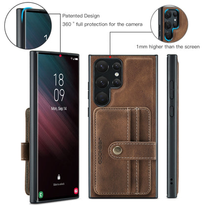 For Samsung Galaxy S24 Ultra 5G JEEHOOD RFID Blocking Anti-Theft Magnetic Phone Case(Brown) - Galaxy S24 Ultra 5G Cases by JEEHOOD | Online Shopping South Africa | PMC Jewellery | Buy Now Pay Later Mobicred