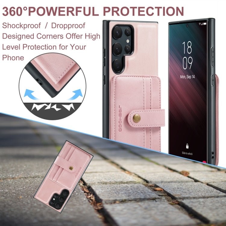 For Samsung Galaxy S24 Ultra 5G JEEHOOD RFID Blocking Anti-Theft Magnetic Phone Case(Pink) - Galaxy S24 Ultra 5G Cases by JEEHOOD | Online Shopping South Africa | PMC Jewellery | Buy Now Pay Later Mobicred