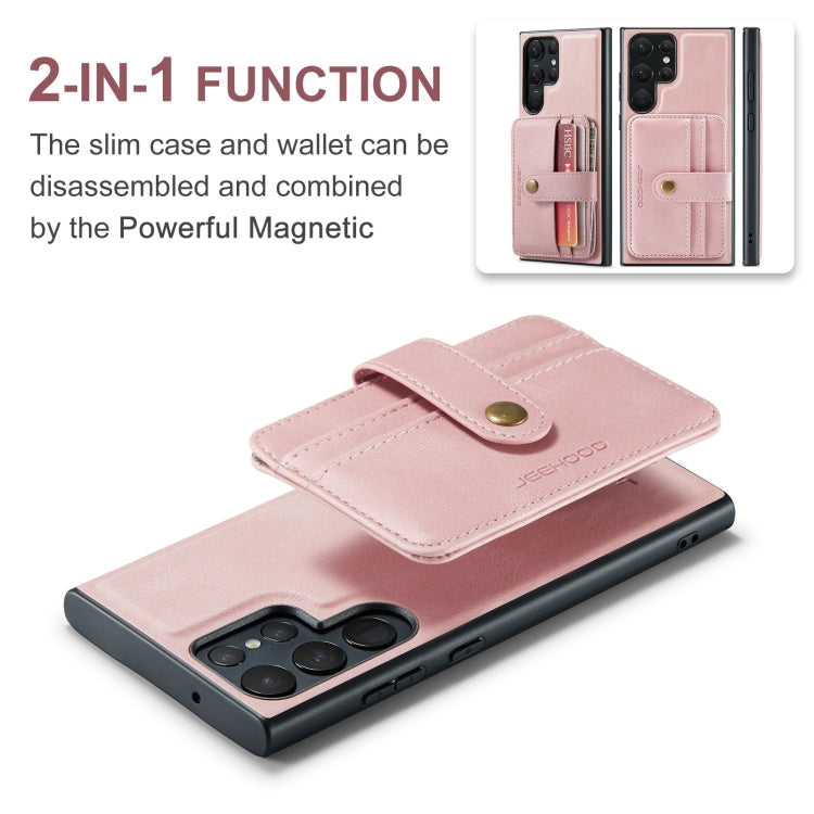 For Samsung Galaxy S24 Ultra 5G JEEHOOD RFID Blocking Anti-Theft Magnetic Phone Case(Pink) - Galaxy S24 Ultra 5G Cases by JEEHOOD | Online Shopping South Africa | PMC Jewellery | Buy Now Pay Later Mobicred