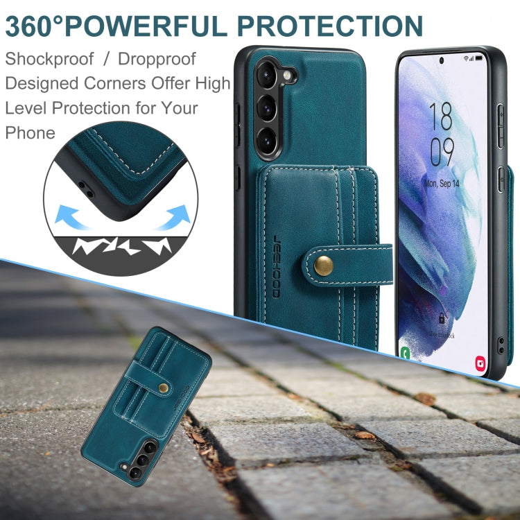 For Samsung Galaxy S24 5G JEEHOOD RFID Blocking Anti-Theft Magnetic Phone Case(Blue) - Galaxy S24 5G Cases by JEEHOOD | Online Shopping South Africa | PMC Jewellery | Buy Now Pay Later Mobicred