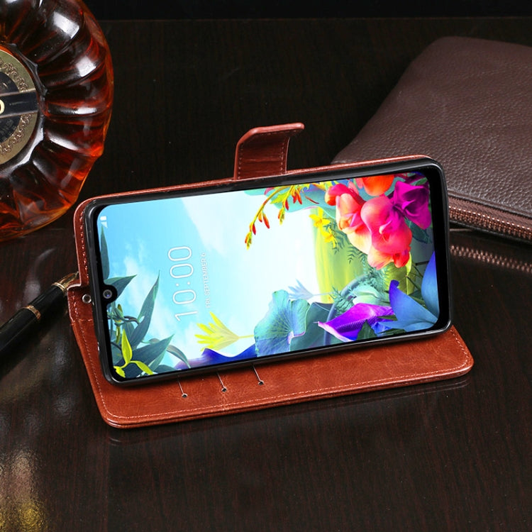 For LG K40S idewei Crazy Horse Texture Horizontal Flip Leather Case with Holder & Card Slots & Wallet(Black) - LG Cases by idewei | Online Shopping South Africa | PMC Jewellery | Buy Now Pay Later Mobicred