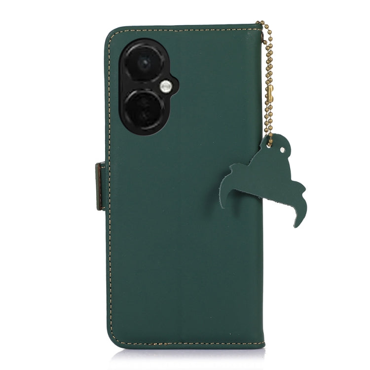 For OnePlus Nord CE 3 Lite Genuine Leather Magnetic RFID Leather Phone Case(Green) - OnePlus Cases by PMC TechLife | Online Shopping South Africa | PMC TechLife | Buy Now Pay Later Mobicred