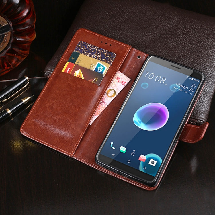 For HTC Desire 12 idewei Crazy Horse Texture Horizontal Flip Leather Case with Holder & Card Slots & Wallet(White) - free shipping - PMC Jewellery - Order now!