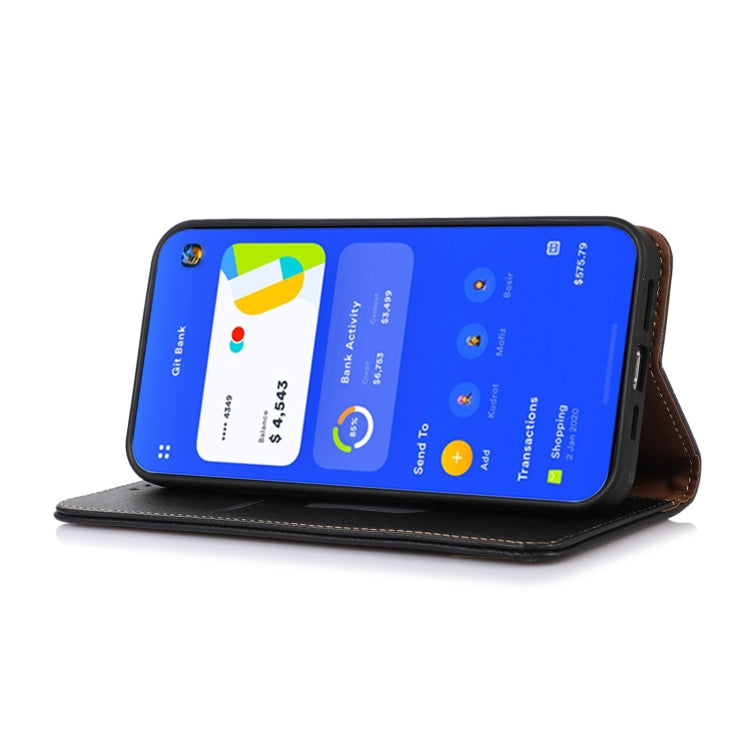 For Motorola Moto E13 4G 2023 KHAZNEH Nappa Top Layer Cowhide Leather Phone Case(Black) - free shipping - PMC TechLife - Order now!