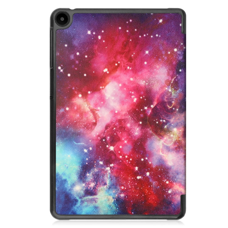 For Huawei Matepad SE 10.4 Custer Painted 3-Fold Holder Leather Tablet Case(Milky Way Nebula) - Huawei by PMC TechLife | Online Shopping South Africa | PMC TechLife | Buy Now Pay Later Mobicred