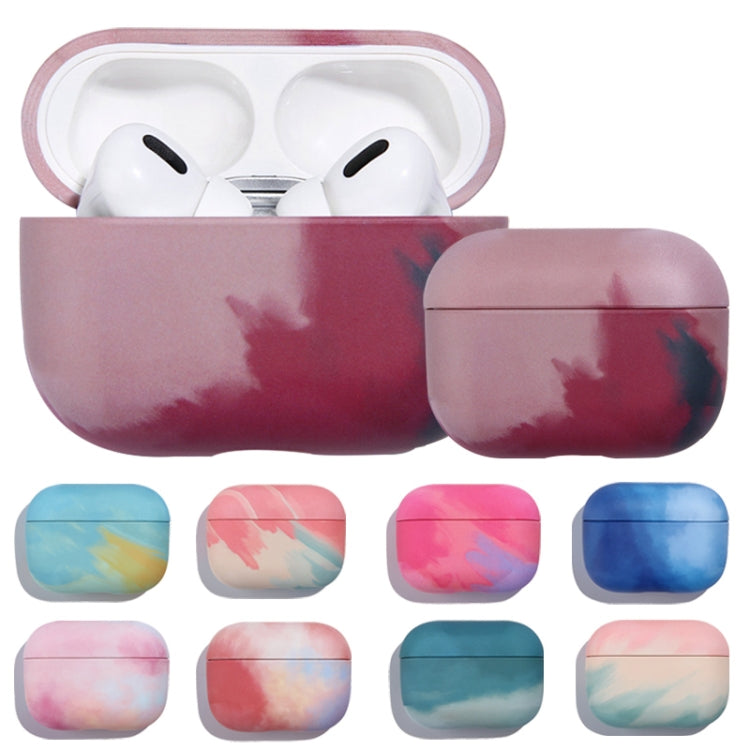 For AirPods Pro Ink Painting Water Sticker PC Earphone Case(Ink Rose Red) - For AirPods Pro by PMC Jewellery | Online Shopping South Africa | PMC Jewellery | Buy Now Pay Later Mobicred