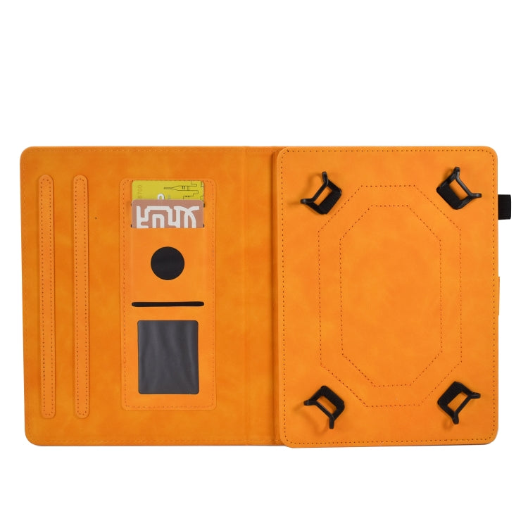 For 10 inch Tablets Peony Butterfly Embossed Leather Tablet Case(Khaki) - 10 - 11 inch by PMC TechLife | Online Shopping South Africa | PMC TechLife | Buy Now Pay Later Mobicred