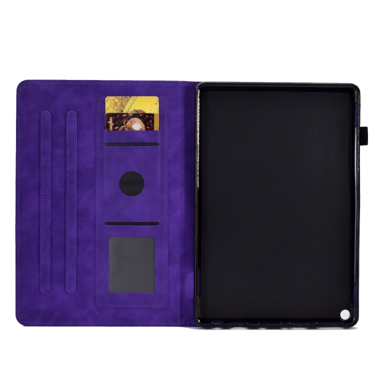 For Amazon Kindle Fire HD8 2022 Peony Butterfly Embossed Leather Smart Tablet Case(Purple) - Amazon by PMC TechLife | Online Shopping South Africa | PMC TechLife | Buy Now Pay Later Mobicred
