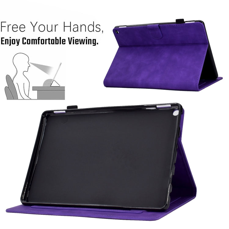 For Amazon Kindle Fire HD8 2022 Peony Butterfly Embossed Leather Smart Tablet Case(Purple) - Amazon by PMC TechLife | Online Shopping South Africa | PMC TechLife | Buy Now Pay Later Mobicred