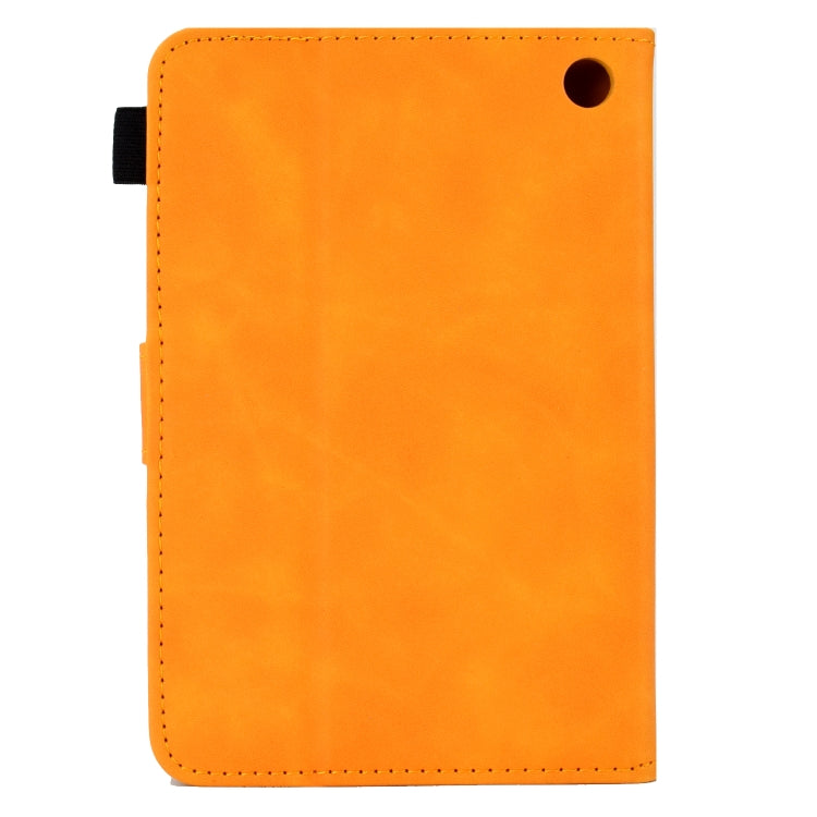 For Amazon Kindle Fire 7 2022 Peony Butterfly Embossed Leather Smart Tablet Case(Khaki) - Amazon by PMC TechLife | Online Shopping South Africa | PMC TechLife | Buy Now Pay Later Mobicred